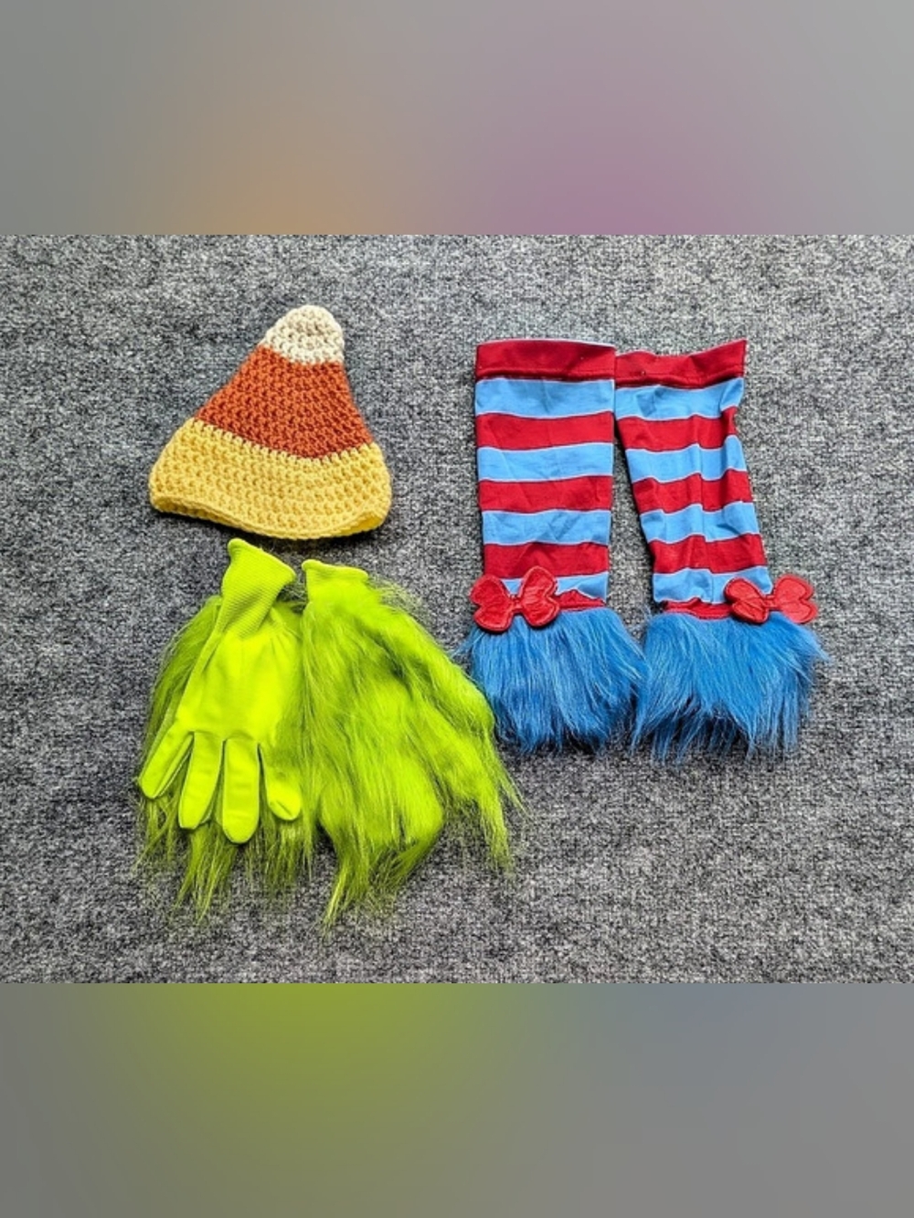 Assorted Halloween Costume Accessories- Grinch, Dr. Seuss, Candy Corn